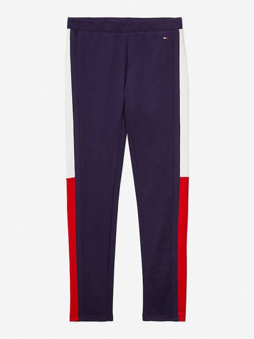 Djevojčice Tommy Hilfiger Adaptive Flag Leggings Pantalone Plava | TH216RDM