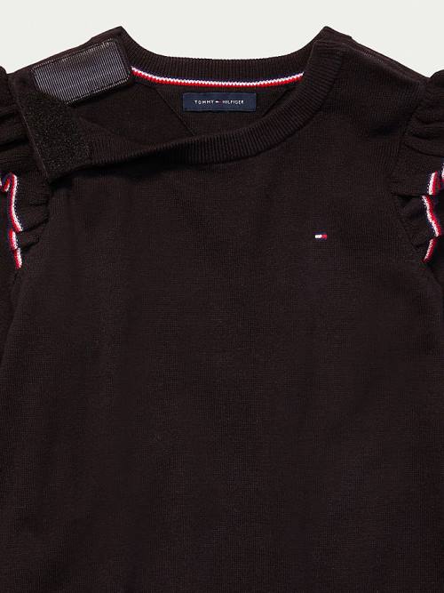 Djevojčice Tommy Hilfiger Adaptive Signature Trim Jumper Haljine Crna | TH046ZKM