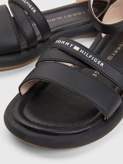 Djevojčice Tommy Hilfiger Ankle Strap Logo Sandale Crna | TH982MUE