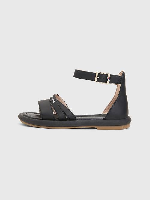 Djevojčice Tommy Hilfiger Ankle Strap Logo Sandale Crna | TH982MUE