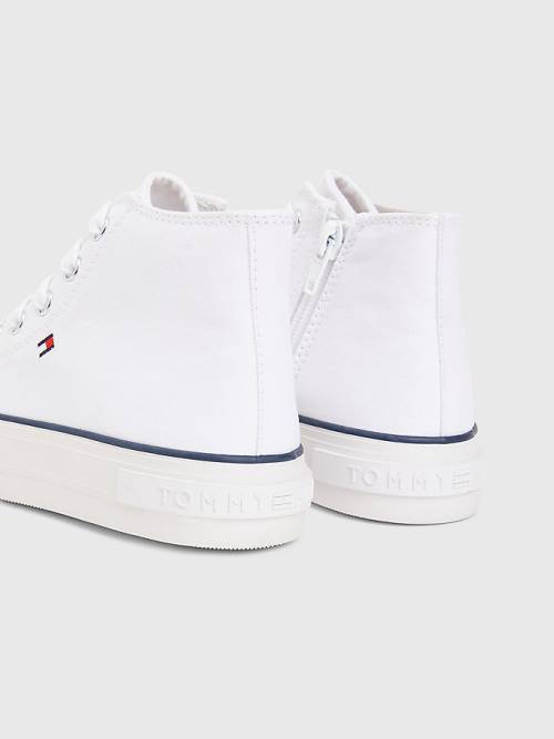 Djevojčice Tommy Hilfiger Canvas Chunky High-Top Patike Bela | TH319BVI