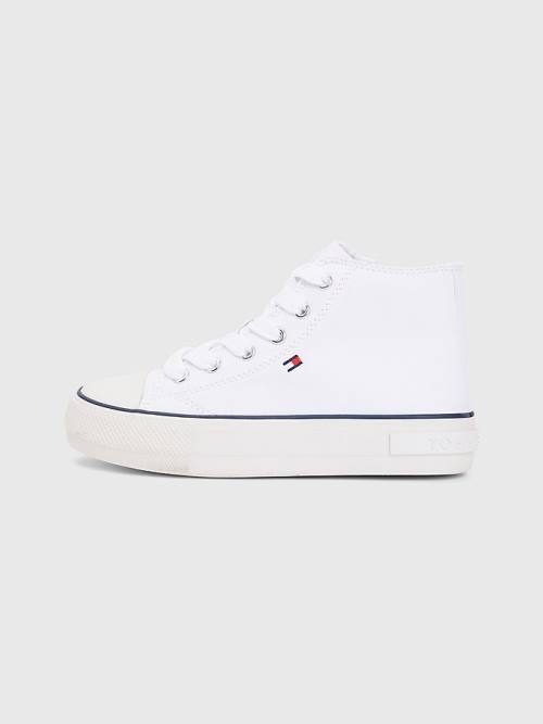 Djevojčice Tommy Hilfiger Canvas Chunky High-Top Patike Bela | TH319BVI