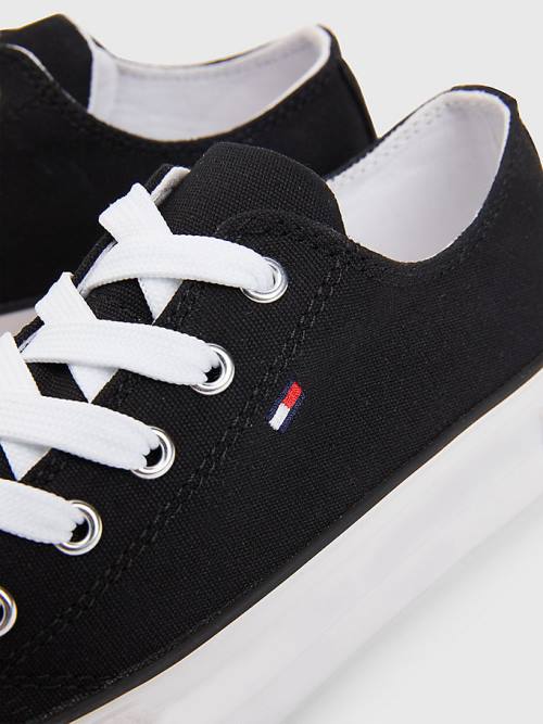 Djevojčice Tommy Hilfiger Canvas Chunky Low-Top Patike Crna | TH590NRH