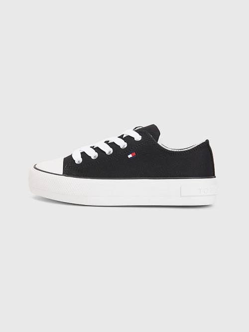 Djevojčice Tommy Hilfiger Canvas Chunky Low-Top Patike Crna | TH590NRH