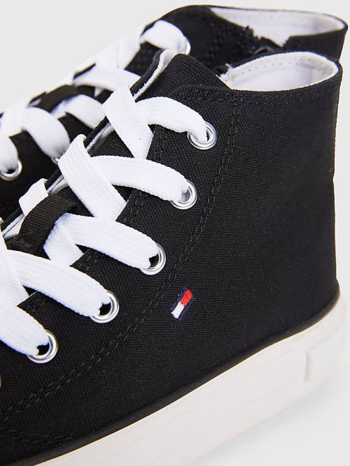 Djevojčice Tommy Hilfiger Canvas Chunky High-Top Patike Crna | TH612KEG