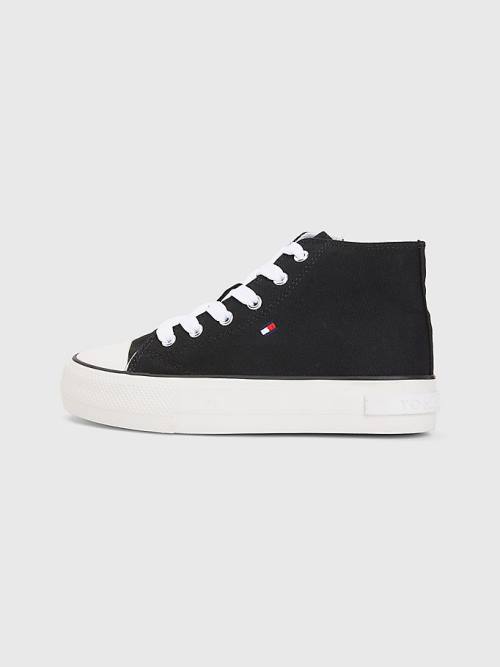 Djevojčice Tommy Hilfiger Canvas Chunky High-Top Patike Crna | TH612KEG