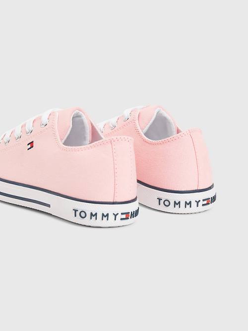 Djevojčice Tommy Hilfiger Canvas Low-Top Flag Patike Roza | TH930QOM