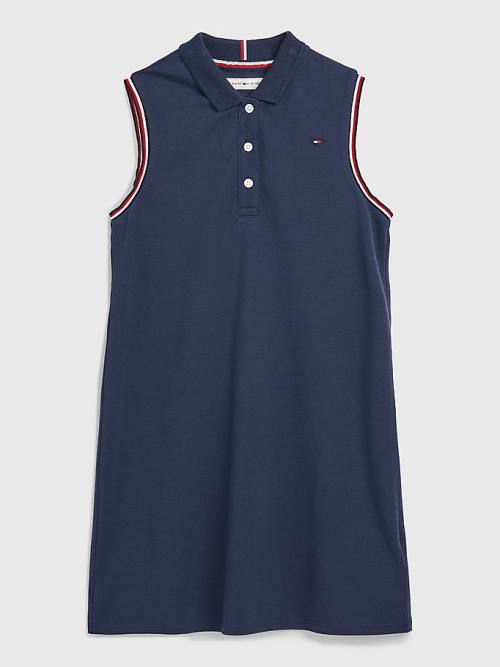 Djevojčice Tommy Hilfiger Classics Sleeveless Polo Haljine Plava | TH781NEJ