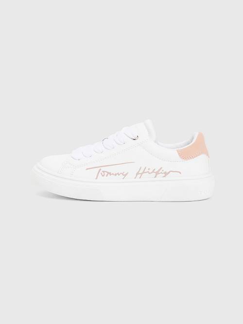 Djevojčice Tommy Hilfiger Contrast Signature Logo Patike Bela | TH269TIG