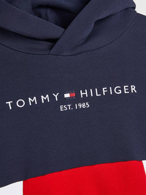 Djevojčice Tommy Hilfiger Essential Colour-Blocked And Joggers Set Duks Hoodie Plava | TH792KBZ