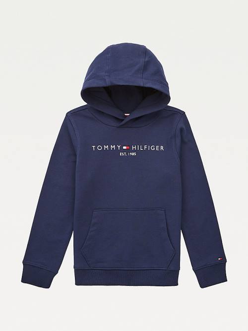 Djevojčice Tommy Hilfiger Essential Logo Organic Cotton Duks Hoodie Plava | TH159DCW