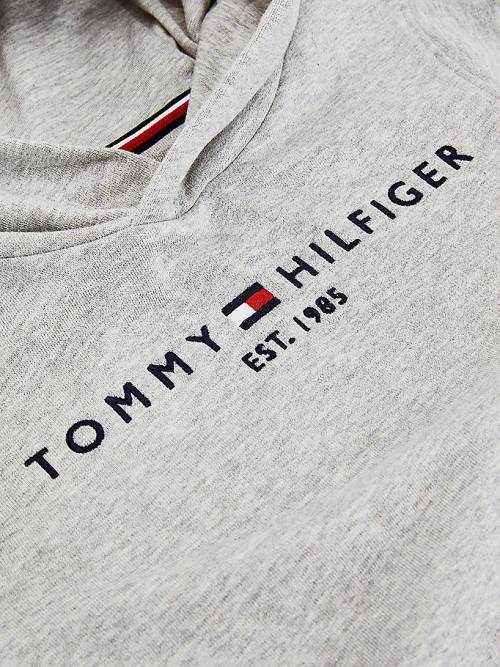 Djevojčice Tommy Hilfiger Essential Logo Organic Cotton Duks Hoodie Siva | TH391GLK