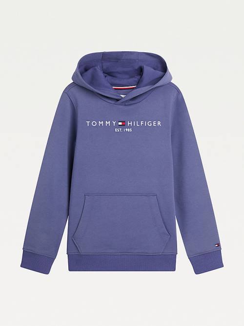 Djevojčice Tommy Hilfiger Essential Logo Duks Hoodie Plava | TH541FGJ