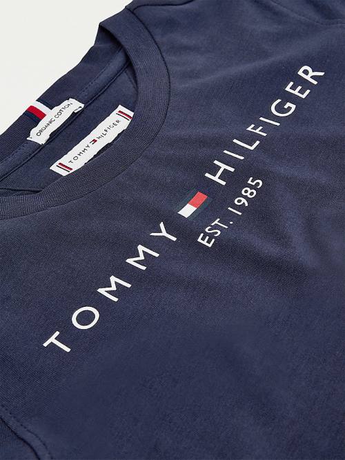 Djevojčice Tommy Hilfiger Essential Organic Cotton Logo Majice Plava | TH158MUX