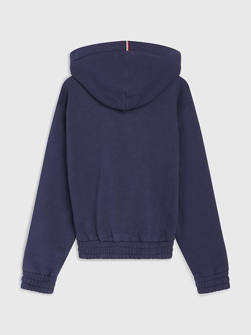 Djevojčice Tommy Hilfiger Essential Ruched Detailing Duks Hoodie Plava | TH063JNQ