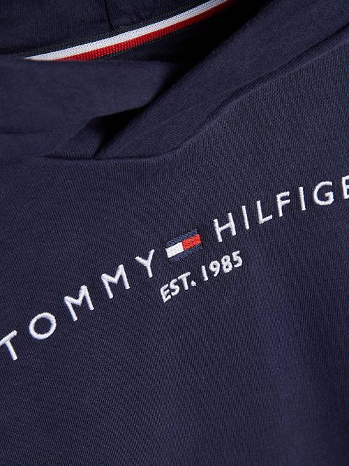 Djevojčice Tommy Hilfiger Essential Ruched Detailing Duks Hoodie Plava | TH063JNQ