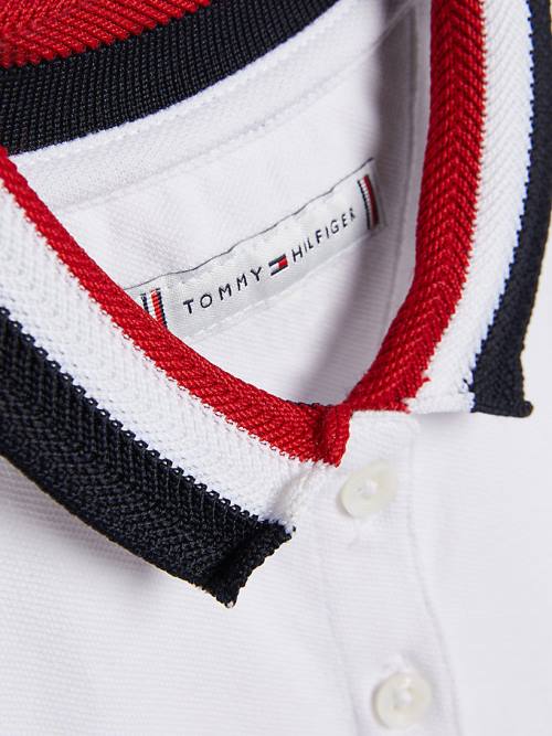 Djevojčice Tommy Hilfiger Essential Stripe Collar Polo Haljine Bela | TH190KHU