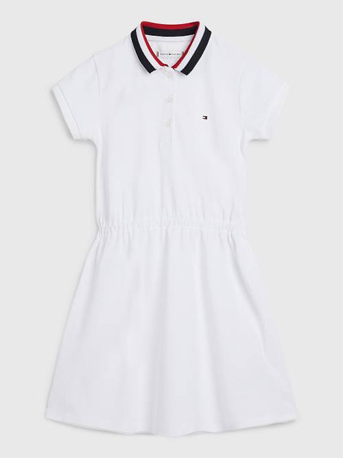 Djevojčice Tommy Hilfiger Essential Stripe Collar Polo Haljine Bela | TH190KHU