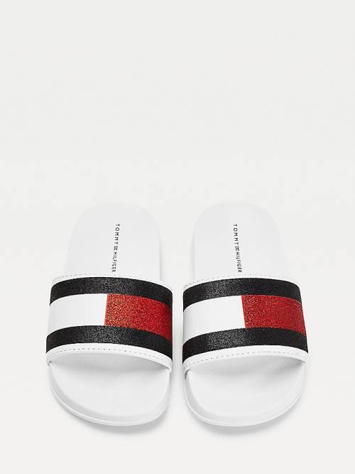 Djevojčice Tommy Hilfiger Flag Print Slides Sandale Bela | TH653UIV