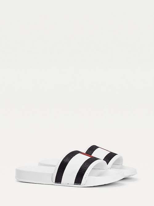 Djevojčice Tommy Hilfiger Flag Print Slides Sandale Bela | TH653UIV