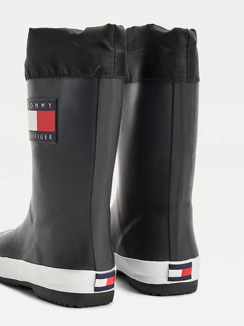 Djevojčice Tommy Hilfiger Flag Toggle Rain Čizme Crna | TH405GIO