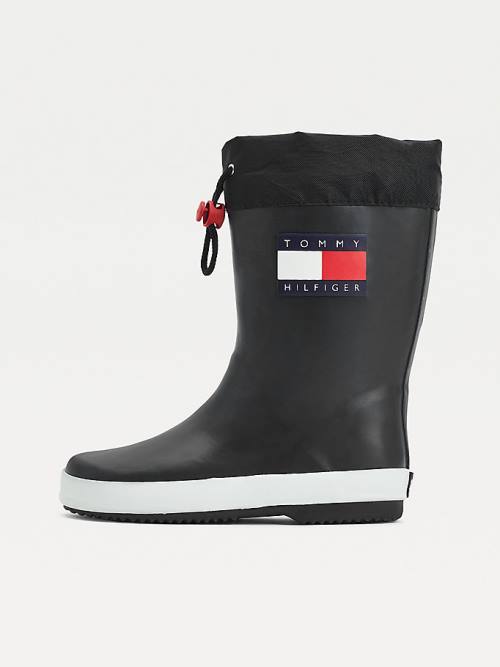 Djevojčice Tommy Hilfiger Flag Toggle Rain Čizme Crna | TH405GIO