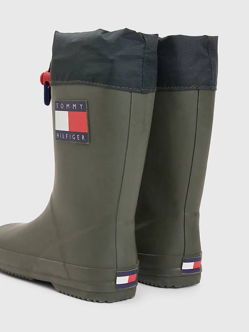 Djevojčice Tommy Hilfiger Flag Toggle Rain Čizme Zeleno | TH579OEZ