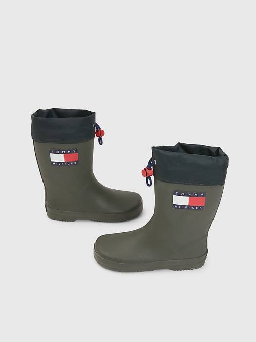 Djevojčice Tommy Hilfiger Flag Toggle Rain Čizme Zeleno | TH579OEZ