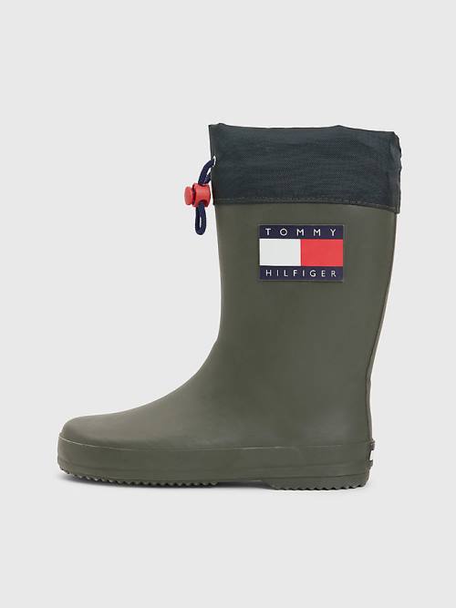 Djevojčice Tommy Hilfiger Flag Toggle Rain Čizme Zeleno | TH579OEZ