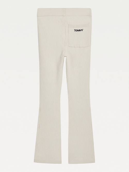 Djevojčice Tommy Hilfiger Flared Rib-Knit Pantalone Bež | TH057KAT