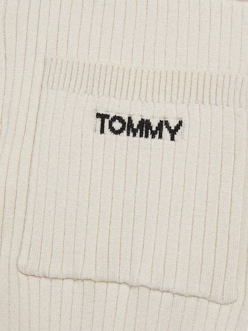 Djevojčice Tommy Hilfiger Flared Rib-Knit Pantalone Bež | TH057KAT