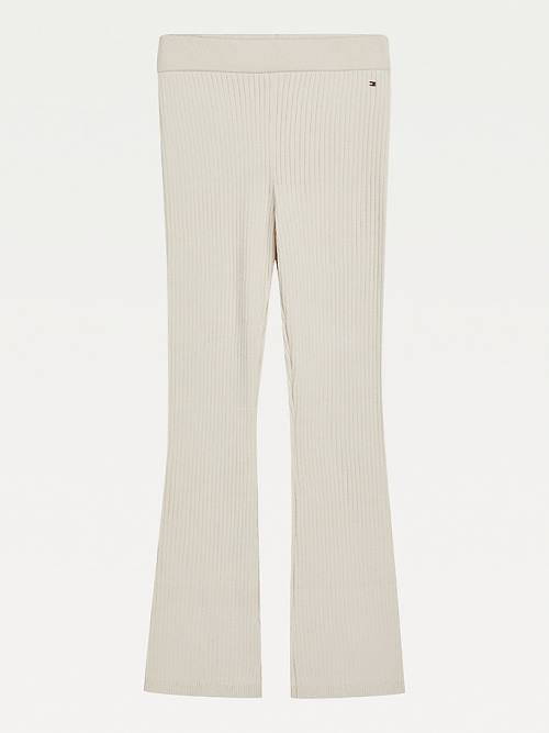 Djevojčice Tommy Hilfiger Flared Rib-Knit Pantalone Bež | TH057KAT