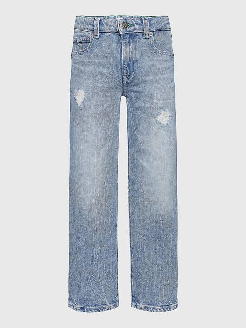 Djevojčice Tommy Hilfiger Girlfriend Faded Distressed Farmerke Denim Plava | TH245LMW