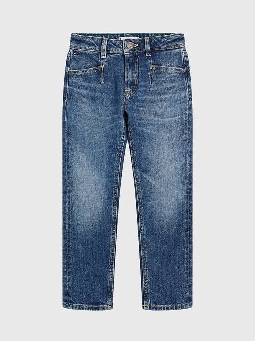 Djevojčice Tommy Hilfiger Harper Straight Faded Farmerke Denim Plava | TH601CQO