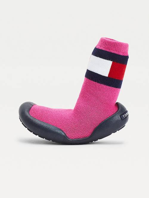 Djevojčice Tommy Hilfiger Knitted Slipper Čizme Roza | TH907NGI