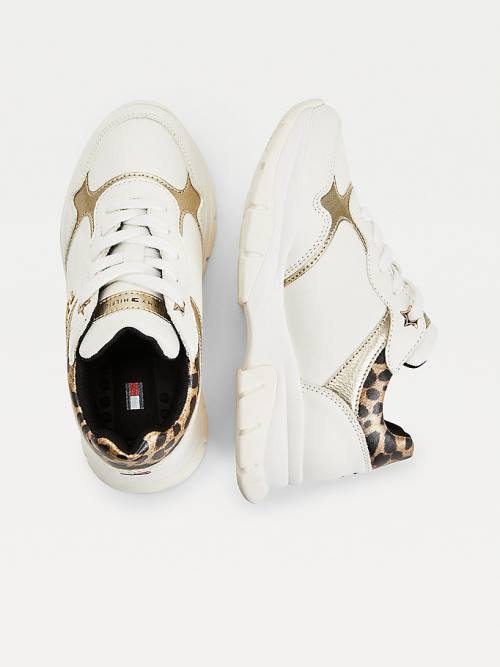 Djevojčice Tommy Hilfiger Leopard Panel Low-Top Patike Bela | TH302ATO