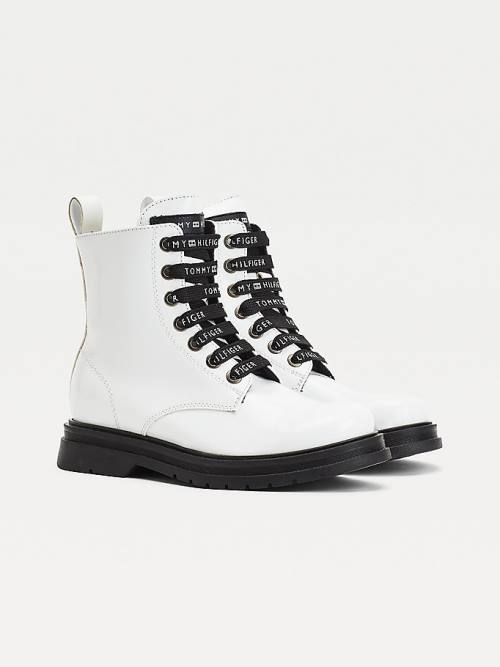 Djevojčice Tommy Hilfiger Logo Laces Cleat Booties Čizme Bela | TH608TVO