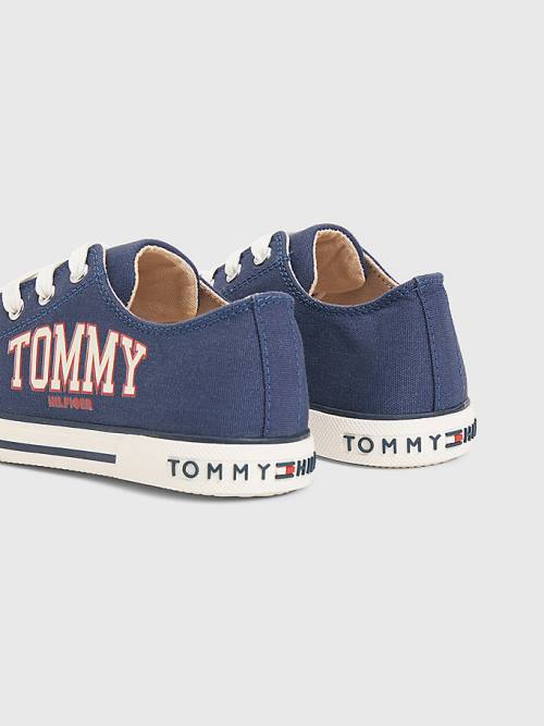 Djevojčice Tommy Hilfiger Low-Top Lace-Up Varsity Patike Plava | TH531ODW