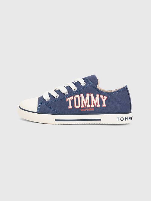 Djevojčice Tommy Hilfiger Low-Top Lace-Up Varsity Patike Plava | TH531ODW