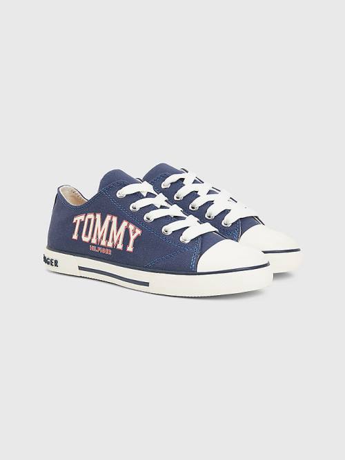 Djevojčice Tommy Hilfiger Low-Top Lace-Up Varsity Patike Plava | TH531ODW