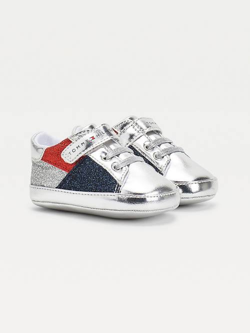 Djevojčice Tommy Hilfiger Metallic Glitter Lace-Up Patike Srebro | TH074KBE