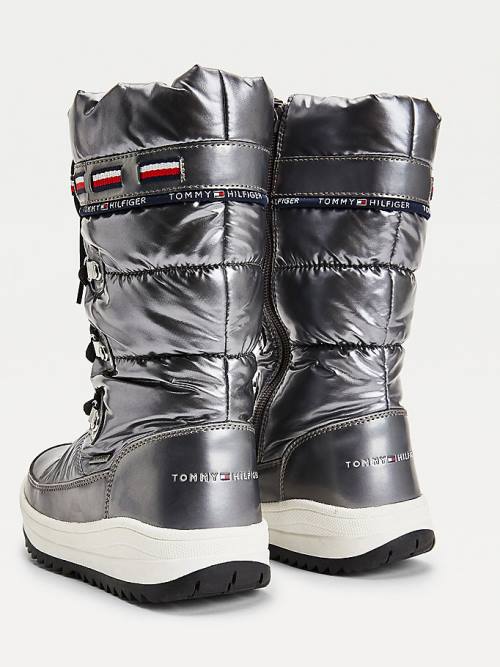 Djevojčice Tommy Hilfiger Metallic Lace-Up Snow Čizme Srebro | TH856ADM