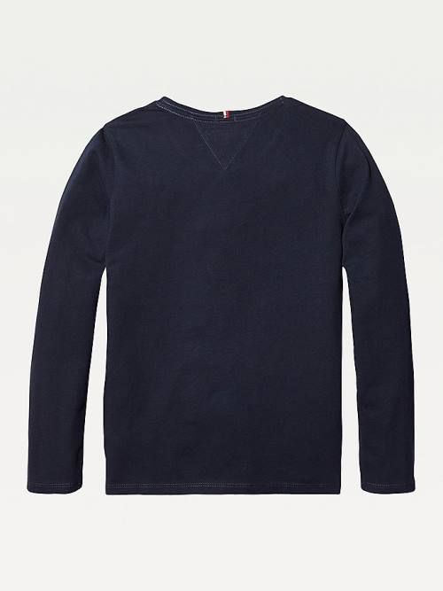 Djevojčice Tommy Hilfiger Organic Cotton Long Sleeve Top Majice Plava | TH063IDH