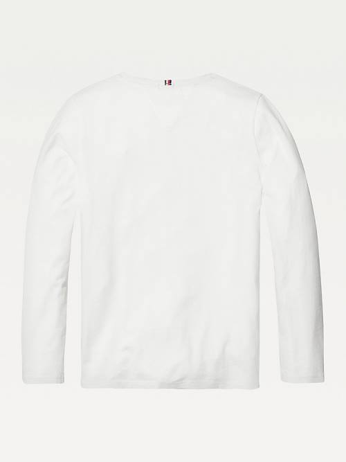 Djevojčice Tommy Hilfiger Organic Cotton Long Sleeve Top Majice Bela | TH970MXV