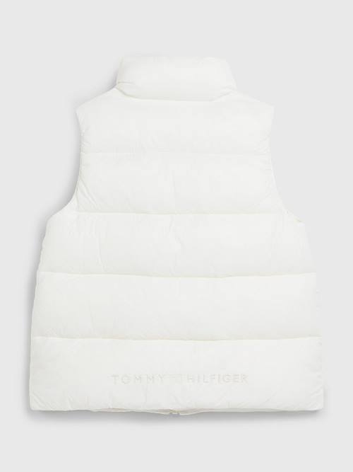 Djevojčice Tommy Hilfiger Puffer Zip-Thru Vest Jakna Bela | TH380CUF