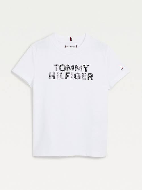 Djevojčice Tommy Hilfiger Reptile Print Logo Recycled Majice Bela | TH394IAH