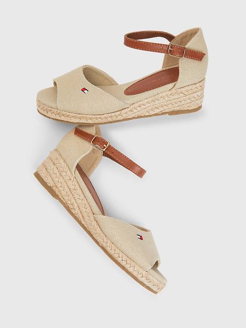 Djevojčice Tommy Hilfiger Rope Wedge Sandale Bež | TH927FSY