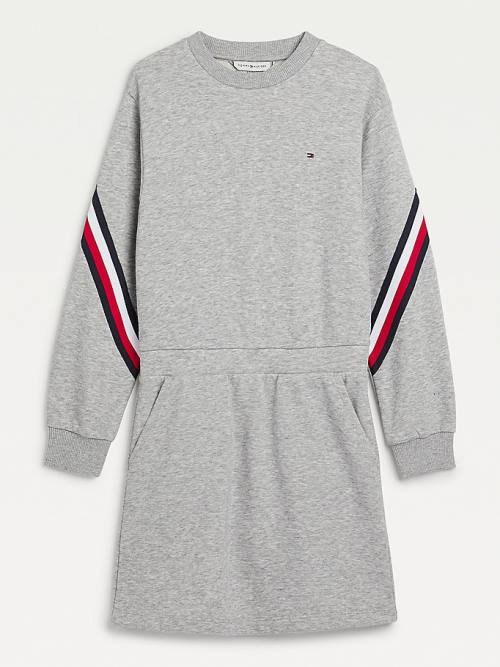 Djevojčice Tommy Hilfiger Signature Sweatshirt Haljine Siva | TH763JYW