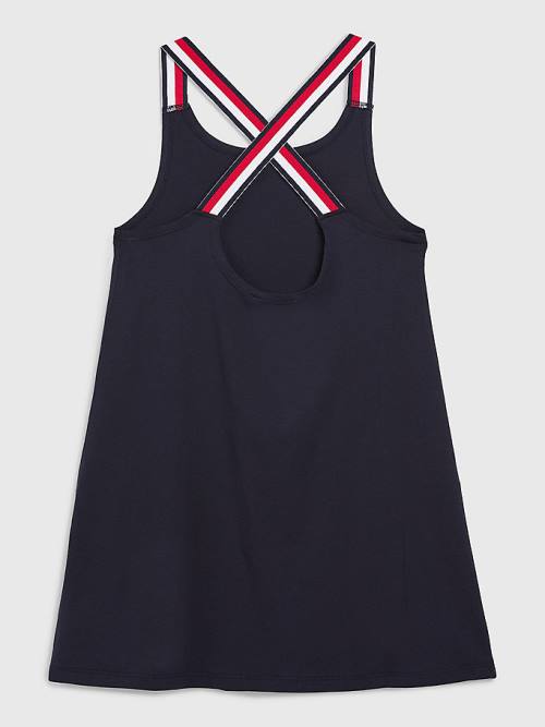 Djevojčice Tommy Hilfiger Signature Tape Sleeveless Dress Kupaći Kostimi Plava | TH107EMW