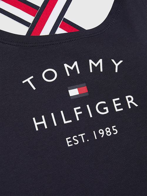 Djevojčice Tommy Hilfiger Signature Tape Sleeveless Dress Kupaći Kostimi Plava | TH107EMW